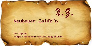 Neubauer Zalán névjegykártya